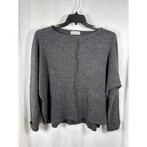 Zenana Womens Charcoal Gray Ribbed Knit Oversized Sweater HTL-2518Y Medium